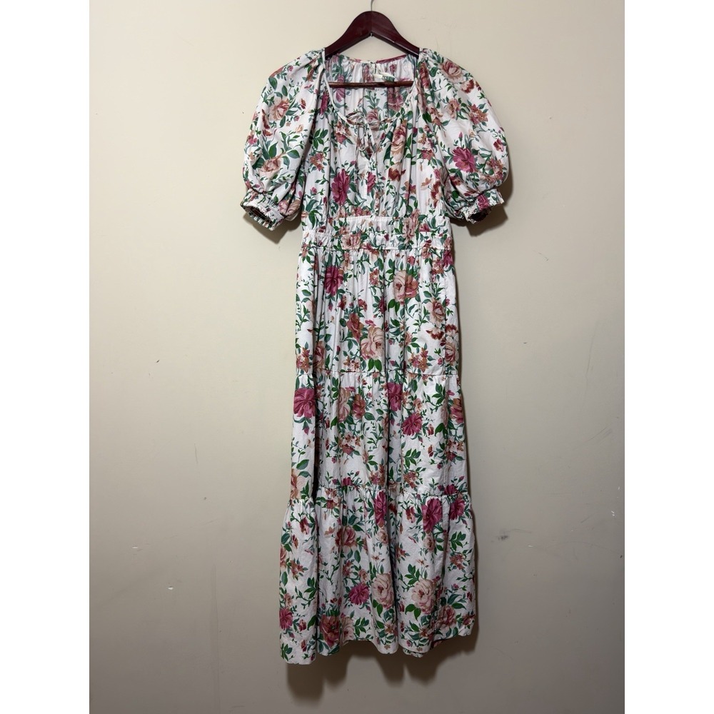 Anthropologie The Somerset Maxi Dress Size‎ M Puff Sleeve Cottage Floral